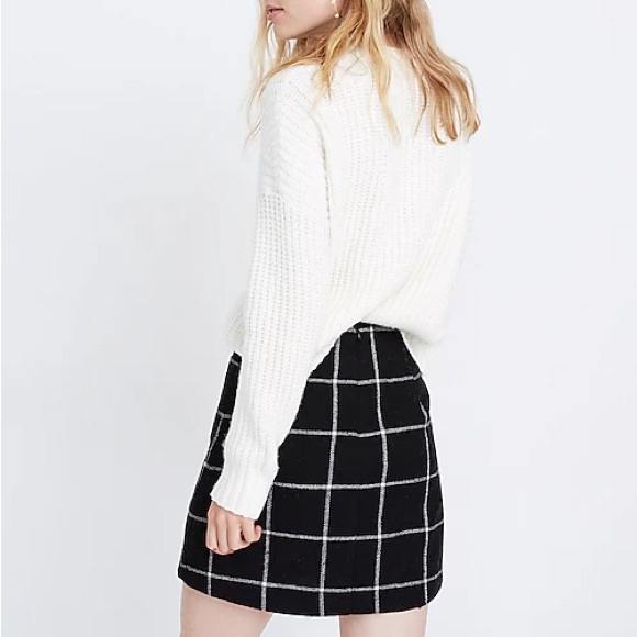 {NWT} Madewell | Museum Patch-Pocket Wool Blend Mini Skirt Windowpane AF035 (4) - Picture 2 of 15